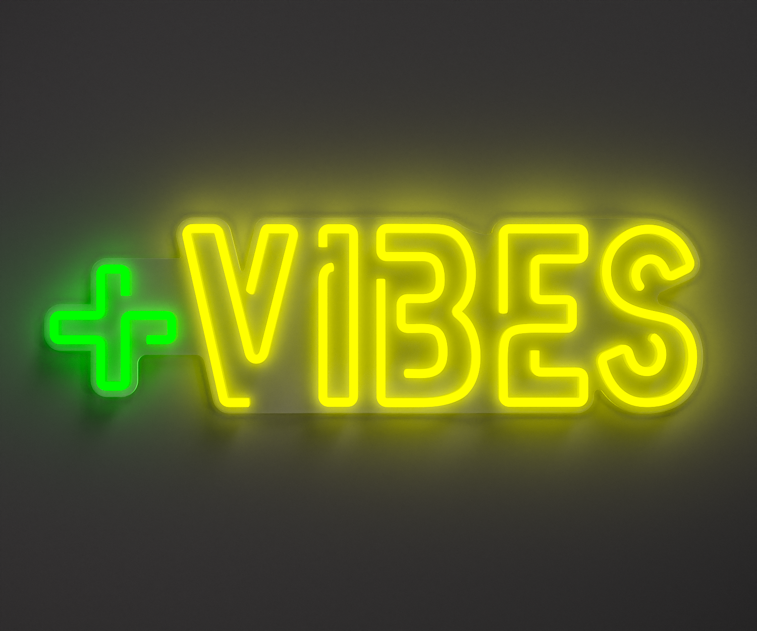 green and white positive vibes neon sign