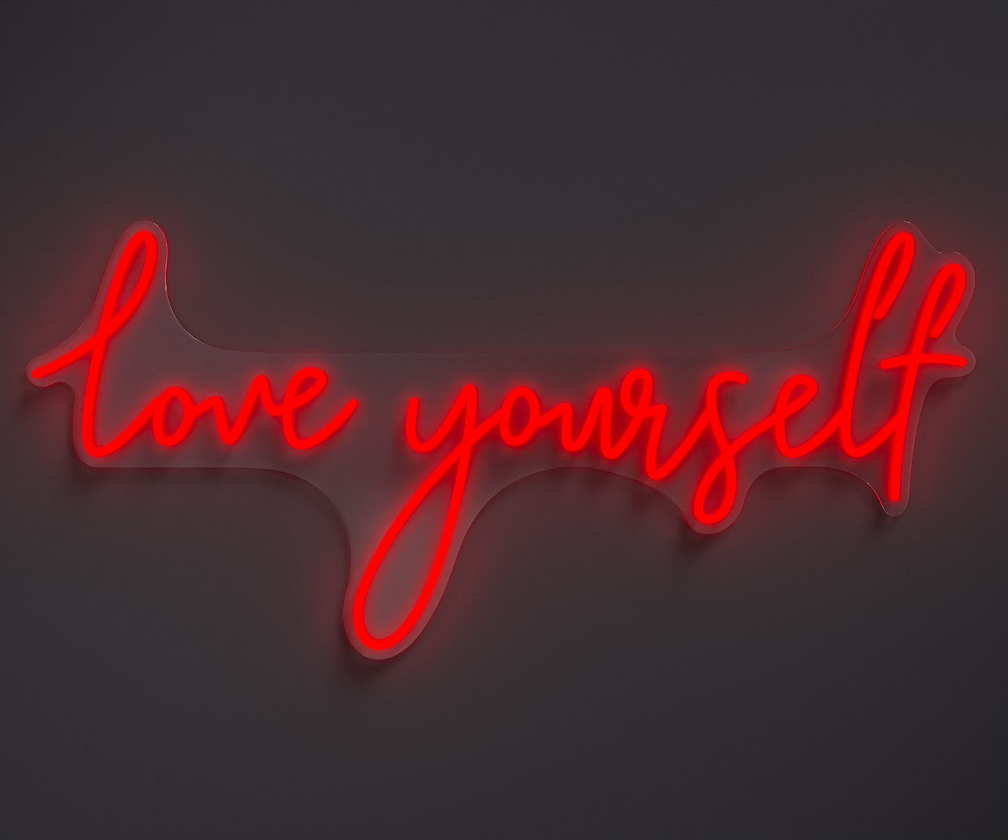 red neon sign that says love yourself